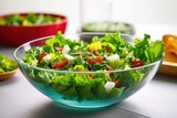 Fototapeta Tulipany - scooping beet salad from a salad bowl