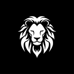 Lion - Black and White Isolated Icon - Vector illustration