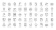 Office Thin Line Icons Work Employee Worker Iconset in Outline Style 50 Vector Icons in Black