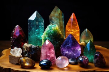 Poster - Crystals altar idea. Creating sacred meditaion space with good vibes for home