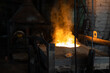 © caftor - Foundry - ferrous metal is melted in an induction furnace of metallurgical plant