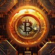 gold and orange bitcoin
