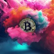 crypto coin pink background