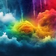 colorful rainbow smoke 