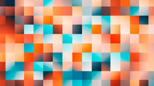 Modern Abstract Square Pattern Geometric Design Blue Orange Colors Background