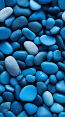 Wall Mural - Photorealistic seamless pattern of blue pebbles.