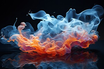 Wall Mural - 3D smoke object on black background 