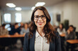 © Tetiana - Photography of successful school teacher lecturer in classroom or educational setting background generative AI