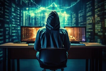 Hacker attack cybersecurity concept hacker in a hoody