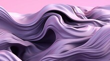  An Abstract Image Of A Wavy Purple Fabric On A Pink Background.  Generative Ai