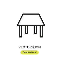 Fototapete - Table icon vector. Linear-style sign for mobile concept and web design. Table symbol illustration. Pixel vector graphics - Vector.