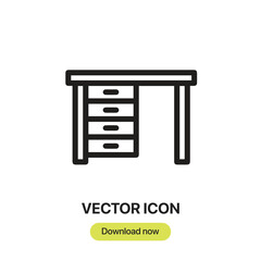 Fototapete - Table icon vector. Linear-style sign for mobile concept and web design. Table symbol illustration. Pixel vector graphics - Vector.