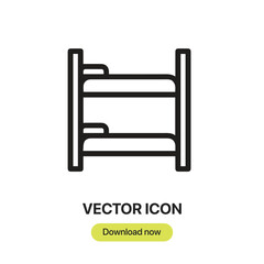 Fototapete - Bunk Bed icon vector. Linear-style sign for mobile concept and web design. Bunk Bed symbol illustration. Pixel vector graphics - Vector
