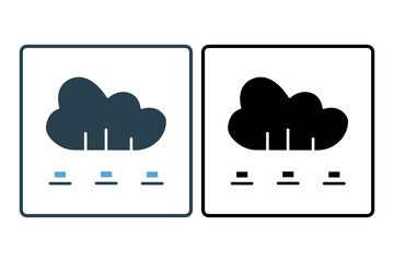 Wall Mural - cloud computing icon. icon related to device, computer technology. solid icon style. simple vector design editable