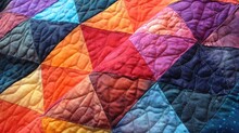  A Close Up Of A Colorful Quilt On A Table Top.  Generative Ai