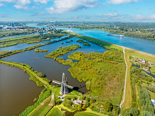 Wall Mural - Aerial from windmills at Kinderdijk in the Netherlands