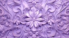  A Very Pretty Purple Wall With A Big Flower On It.  Generative Ai