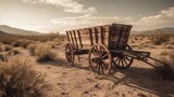 Fototapeta  - Old wagon in the desert 