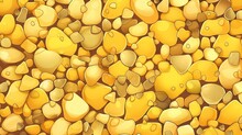  A Bunch Of Yellow Hearts Are Arranged In A Square Pattern.  Generative Ai