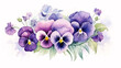 Pansy Watercolors Realistic Beauty with Ink and Pencil Accents.