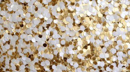 Wall Mural -  a close up of a gold and white wall with circles.  generative ai