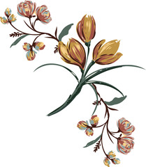 Wall Mural - botanic blossom floral elements