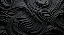  An Abstract Black Background With Wavy Lines And A Wavy Design.  Generative Ai