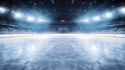 Wall Mural - Hockey ice rink sport arena empty field - stadium