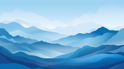 Blue mountain landscape, Abstract nature background, Vector illustration