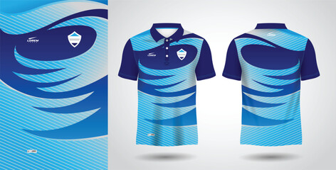 Wall Mural - blue sublimation shirt for polo sport jersey template