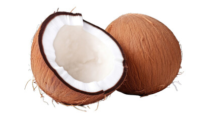 Wall Mural - Fresh coconut isolated on white background.