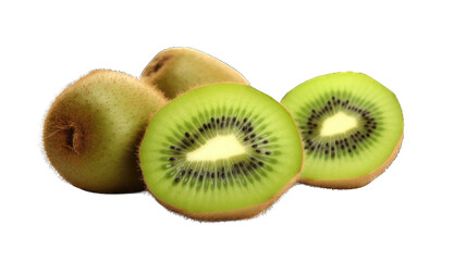 Wall Mural - Fresh kiwi isolated on white background.