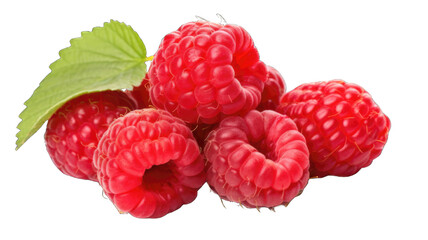 Wall Mural - Fresh raspberry isolated on white background.