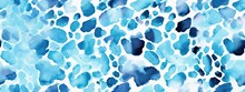 Seamless Watercolor Light Pastel Blue Leopard Print Fabric Pattern. Abstract Cute Spotted Animal Fur Background Texture. Boy's Birthday, Baby Shower, Nursery Wallpaper Design