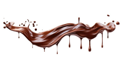 Wall Mural - Pouring chocolate dripping white background.