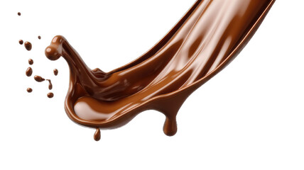 Wall Mural - Pouring chocolate dripping white background.