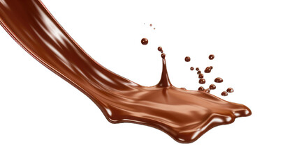 Wall Mural - Pouring chocolate dripping white background.
