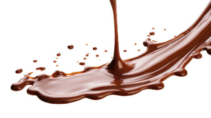 Wall Mural - Pouring chocolate dripping white background.