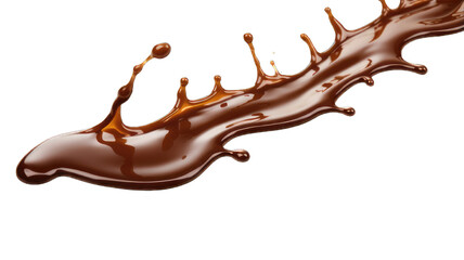 Wall Mural - Pouring chocolate dripping white background.