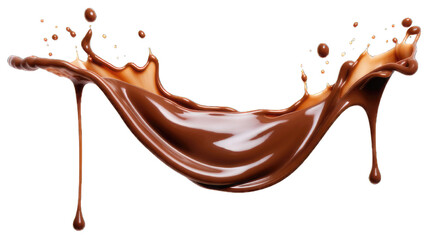 Wall Mural - Pouring chocolate dripping white background.