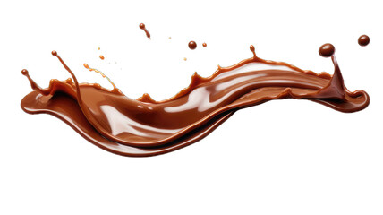 Wall Mural - Pouring chocolate dripping white background.