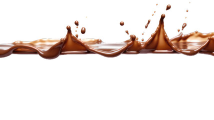 Wall Mural - Pouring chocolate dripping white background.