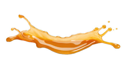 Wall Mural - Melted caramel, delicious caramel sauce or maple syrup swirl isolated on white background.