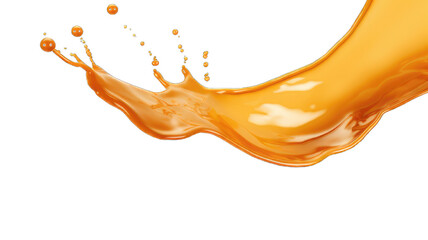 Wall Mural - Melted caramel, delicious caramel sauce or maple syrup swirl isolated on white background.