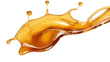 Fototapeta  - Melted caramel, delicious caramel sauce or maple syrup swirl isolated on white background.