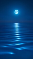 Wall Mural - Night sky with full moon over the sea.