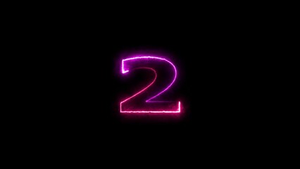 Poster - abstract glowing neon countdown timer animation 4k 