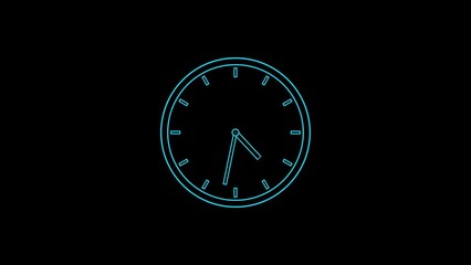 Wall Mural - abstract fast analog clock icon animation background 4k 