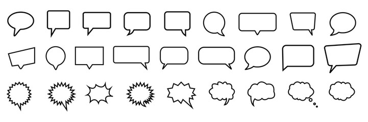 Wall Mural - speech bubble icon set. talk bubbles. cloud speech bubbles collection.