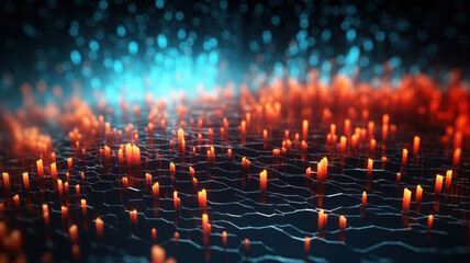 Data Technology Seamless Background, Abstract Digital Network